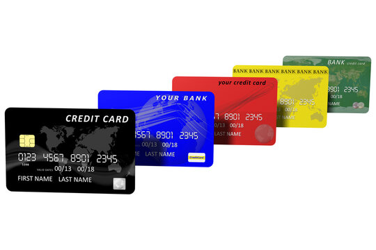 PNG; Trasparernte; Serie carte di credito di diverse banche e colori.