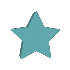 Realistic Star icon 3D render transparent background