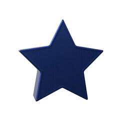 Realistic Star icon 3D render transparent background