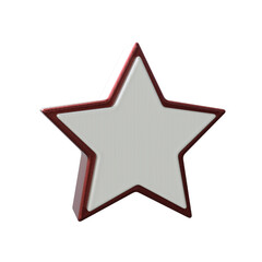 Realistic Star icon 3D render transparent background