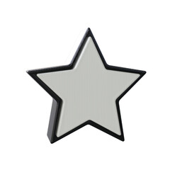 Realistic Star icon 3D render transparent background