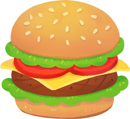 hamburger isolated on white