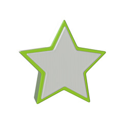 Realistic Star icon 3D render transparent background