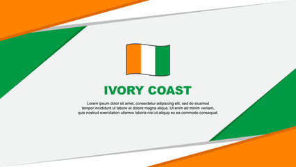 Ivory Coast Flag Abstract Background Design Template. Ivory Coast Independence Day Banner Cartoon Vector Illustration. Ivory Coast