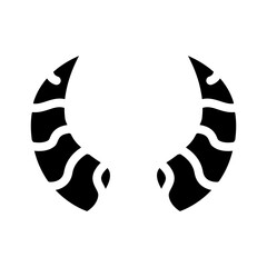goat horn animal glyph icon vector illustration