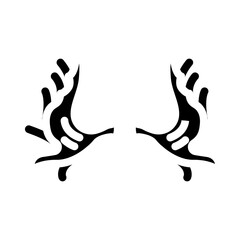 moose horn animal glyph icon vector illustration