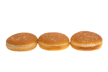 bun with sesame seeds for hamburger isolated