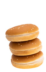 bun with sesame seeds for hamburger isolated