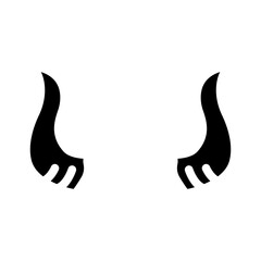 cow horn animal glyph icon vector illustration