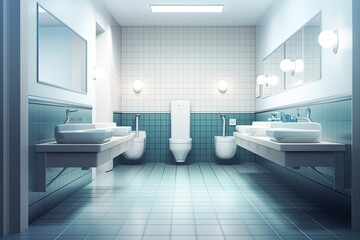 a Japanese public restroom. Generative AI