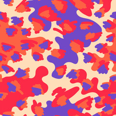 Abstract hand drawn wildlife seamless pattern