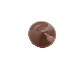 Sample of brown paint on white background, top view