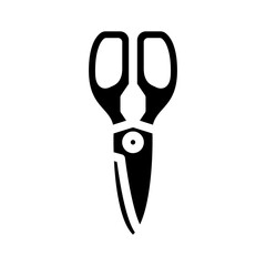 kitchen shears kitchen cookware glyph icon vector illustration