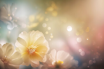 Soft dreamy sweet colorful flower for love romance background, generative AI