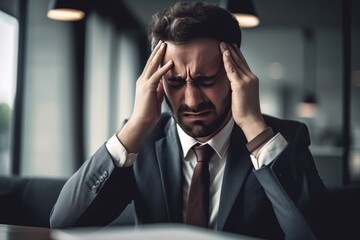 Stressed Out Office Worker - Headache - Burnout: AI Generated