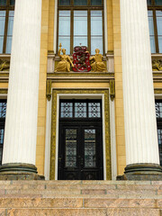 facade of a building with columns