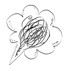 speech bubble cloud, confused thought idea, communication concept