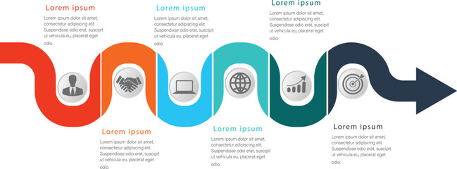 Infographic template for business. abstract horizontal growth graph infographics timeline 6 steps with icon template for business and presentation.