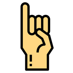 Hand gestures filled outline icon style