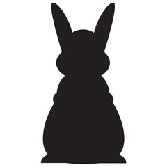 Vector illustration of a silhouette of a hare black and white