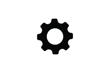 Minimal gear icon logo design vector template