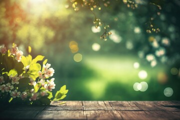 spring background with flowers and bokeh