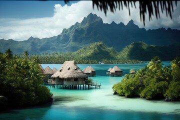 postcard from paradise, French Polynesia Islands - obrazy, fototapety, plakaty
