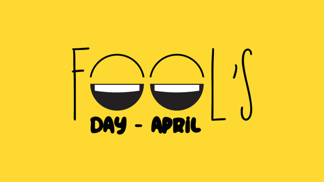April fools day banner poster celebrated on april 1st, isolated on white background