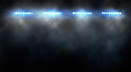 Bright stadium arena lights and smoke  © Kalawin