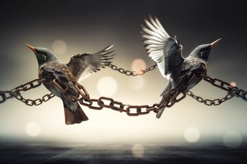 Freedom - Chains That Transform Into Birds - Charge Concept