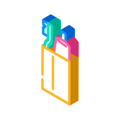 toothbrush holder isometric icon vector illustration