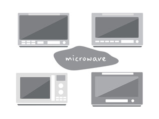 電子レンジ　電化製品　家電　イラスト　セット