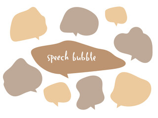 シンプル　吹き出し　イラスト　セット