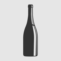 Wine bottle icon isolated on white background. Vector illustration