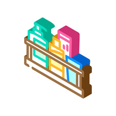shelf bathroom interior isometric icon vector illustration