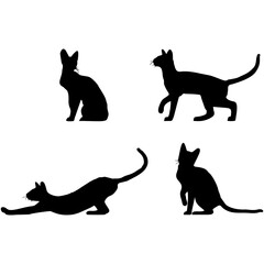 cat silhouette motion illustration