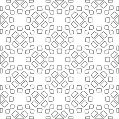  Monochrome ornamental texture with smooth linear shapes, zigzag lines, lace pattern.Abstract geometric black and white pattern for web page, textures, card, poster, fabric, textile.