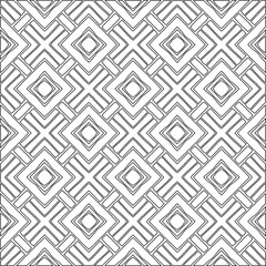  Monochrome ornamental texture with smooth linear shapes, zigzag lines, lace pattern.Abstract geometric black and white pattern for web page, textures, card, poster, fabric, textile.