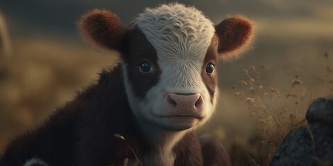  Cute and Adorable 3D Cartoon Cow Render - Generative AI Illustration