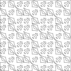  Monochrome ornamental texture with smooth linear shapes, zigzag lines, lace pattern.Abstract geometric black and white pattern for web page, textures, card, poster, fabric, textile.