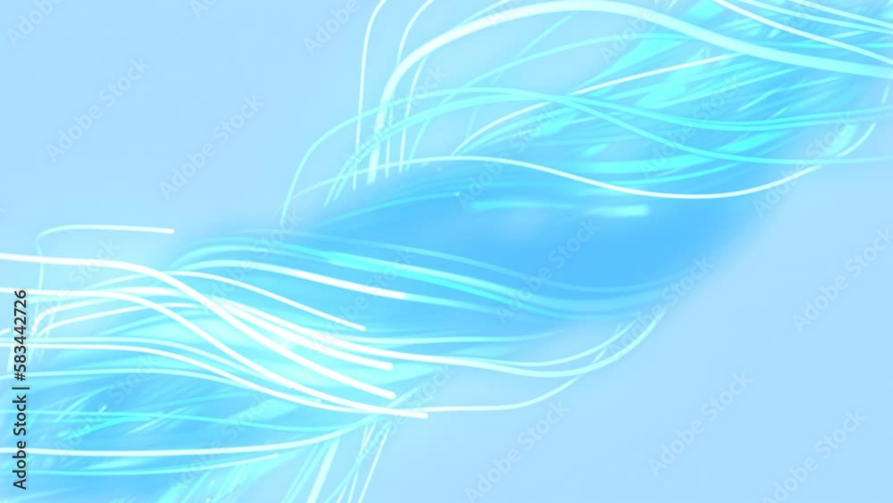 Poster blue animated background, computer screensaver. pattern of randomly plexus rays of light, stripes, l