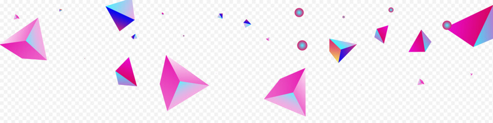 Bright Shapes Vector Transparent Background. Magical Minimalist Stone Flyer. Gradient Business Jewel Presentation. Rainbow Triangle Scattered Cover.