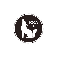 Emotional support animal or ESA therapy logo, vector illustration isolated.