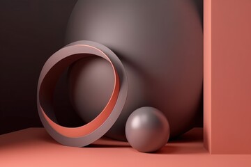 Abstract 3d Shapes generative ai illustration
