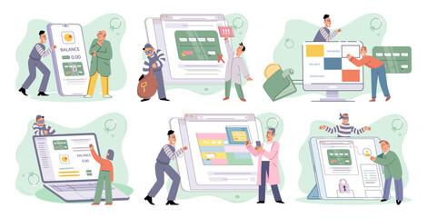 Concept of hacker attack, fraud investigation, internet phishing attack. Fraud prevention. Internet user open scam email. Stealing privacy account and password. Cyber criminal stealing personal data