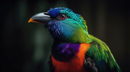 Obraz premium Beautiful and colorful bird created with Generated AI Technology