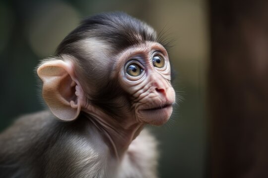 Cute adorable baby monkey generative ai photo 