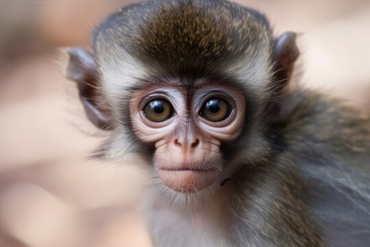 Cute adorable baby monkey generative ai photo 