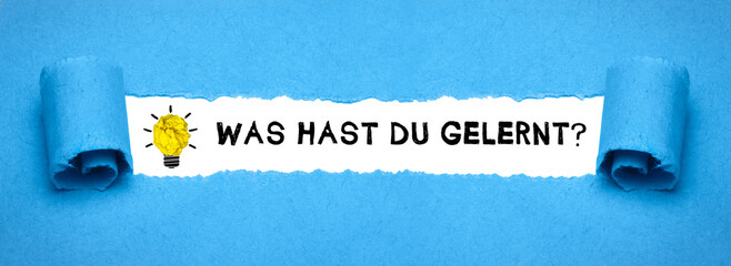 Was hast du gelernt?	