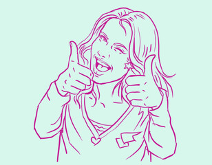 silhouette of a girl vector for card illustration background